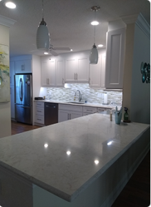 Kitchen Remodel in Lake Worth with white countertops