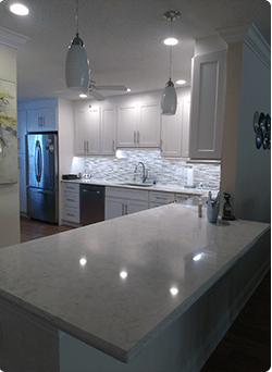 Kitchen Remodel in Lake Worth with white countertops