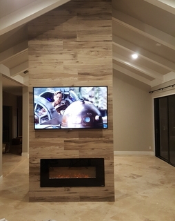 Custom fireplace and television home remodeling in Delray Beach