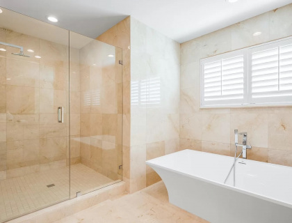 Bathroom remodel in Delray Beach, standalone tub and shower