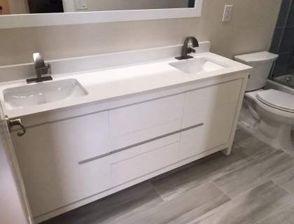 Double sink bathroom remodel in Lake Worth