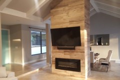 Custom fireplace and television home remodeling project